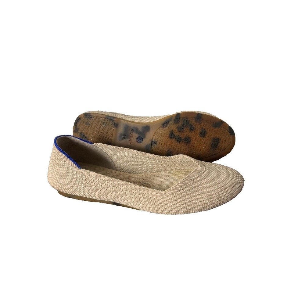 Rothy's Women's Knit Flats Beige Taupe Slip On Ballet Shoes Size 6.5